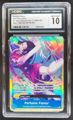 2025 ONE PIECE CCG PERFUME FEMUR RARE ALT ART OP07-057 CGC 10 C PT - Image 1
