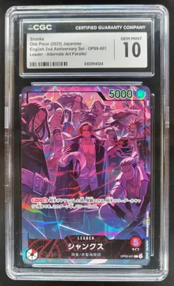 2025 ONE PIECE CCG JAPANESE SHANKS SUPER RARE OP09-004 CGC 10 E PT - Image 1
