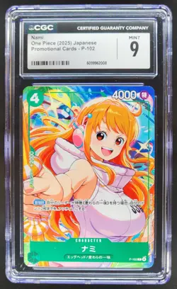 2025 ONE PIECE CCG JAPANESE NAMI PROMO P-102 CGC 9 E PT - Image 1