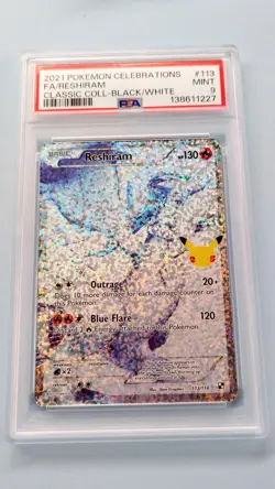 Reshiram Full Art PSA 9 2021 Pokemon Celebrations Classic Collection 113 🐉 - Image 1