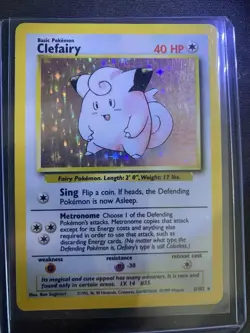 1999 Pokemon Base Set Clefairy 5/102 Holo Rare Unlimited MP - WOTC - Image 2