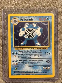 Poliwrath Unlimited Holo Rare Pokemon TCG Base Set 13/102 LP Condition - Image 1