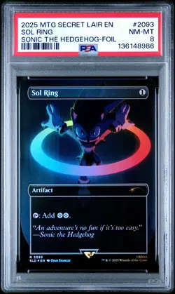 2025 MTG Secret Lair Drop #2093 Sol Ring Sonic The Hedgehog-Foil PSA 8 - Image 1