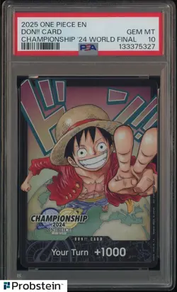 2025 One Piece EN Championship '24 World Final Don Card Monkey D. Luffy PSA 10 - Image 1