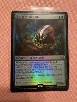 Magic: The Gathering Badgermole Cub Foil Creature Card - Image 3