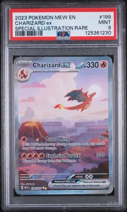 PSA 9 MINT Charizard ex 199/165 SV 151 Holo Rare Pokemon Card English - Image 1