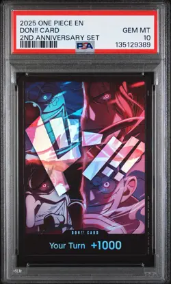 2025 ONE PIECE ENGLISH VERSION 2ND ANNIVERSARY SET DON!! CARD PSA 10 - Image 1
