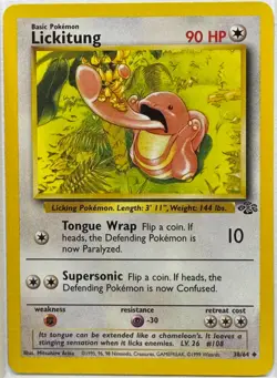 Lickitung 38/64 Uncommon Jungle Unlimited Pokemon TCG Card NM 1999 Vintage WOTC - Image 1