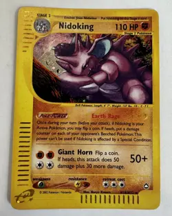 Nidoking Holo Pokemon e-Card Series Aquapolis #H18 2003 - Image 1