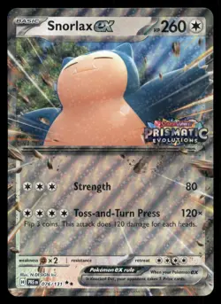 Snorlax ex (Prismatic Evolution Stamped) Double Rare Jumbo Cards 076/131 NM - Image 1