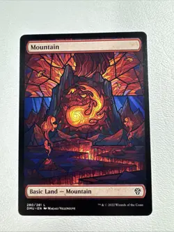 Mountain - Full Art Regular #280 Stained Glass Dominaria United DMU MTG - Image 1