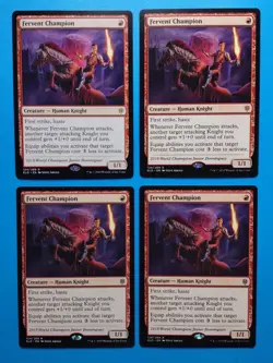 MTG 4x Fervent Champion x4 NM Throne of Eldraine Magic Playset - Image 1