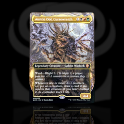 Auntie Ool, Cursewretch •Borderless• Mythic Goblin Warlock, Lorwyn Eclipsed Comm - Image 1