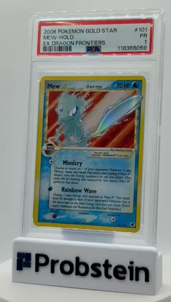 2006 Pokemon Gold Star EX Dragon Frontiers #101 Mew Holo PSA 1 PR - Image 2