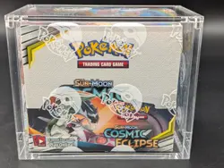 Pokemon TCG: Sun & Moon Cosmic Eclipse Booster Box Sealed w/ Acrylic Case - Image 1