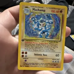 POKEMON TCG WOTC BASE SET MACHAMP #8/102 HOLO 1ST ED 1999 100HP STAGE 2 - Image 1