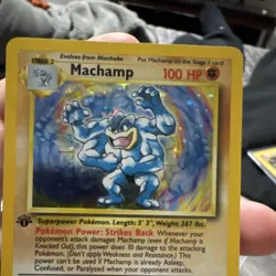 POKEMON TCG WOTC BASE SET MACHAMP #8/102 HOLO 1ST ED 1999 100HP STAGE 2 - Image 5