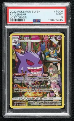 Full Art - Gengar Pokemon Sword & Shield Lost Origin Trainer Gallery PSA 9 MINT - Image 1