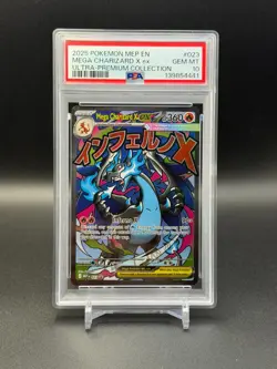 2025 POKEMON MEP EN-ME BLACK STAR PROMO 023 MEGA CHARIZARD X PSA 10 GEM - Image 1
