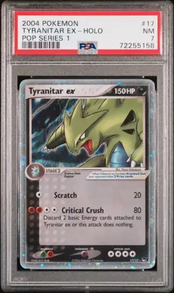 DA100660 2004 POKEMON POP SERIES 1 #17 TYRANITAR EX-HOLO PSA 7 🔥 - Image 1