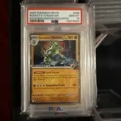 2025 Pokemon Team Rockets Tyranitar Pokemon Center Promo 96/182 PSA 10 - Image 1