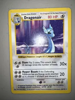 1999 Pokemon Shadowless Dragonair #18 Lightly Played - Image 1
