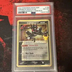 2021 Pokemon Greninja Gold Star Celebrations ETB Promo #SWSH144 PSA 8 NM-MT - Image 1
