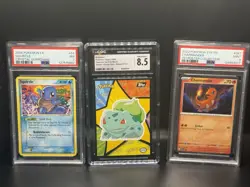 Pokemon Starters Bulbasaur Squirtle Charmander PSA CGC Swirls Graded 7 8.5 9 - Image 1