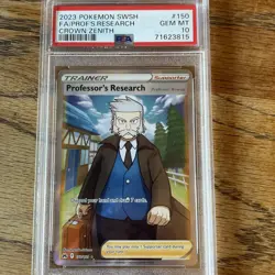 PSA 10 Gem Mint 2023 Pokemon Crown Zenith Professor's Research Full Art #150/159 - Image 1
