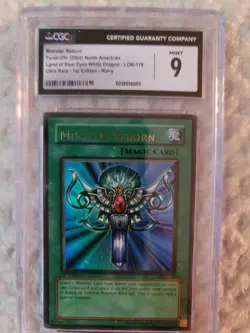 Yu-Gi-Oh! Monster Reborn - CGC 9 Mint - LOB-118 - 1st Edition (Wavy) - Image 1