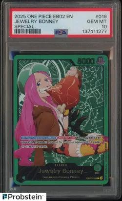 2025 ONE PIECE EB02 EXTRA BOOSTER ANIME 25TH COLL #019 JEWELRY BONNEY PSA 10 - Image 1