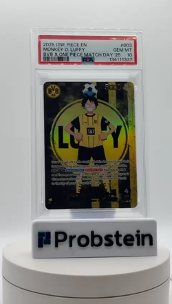 2025 ONE PIECE PROMOS BVB X ONE PIECE MATCH DAY 2025 #003 MONKEY D. LUFFY PSA 10 - Image 2