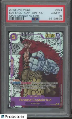 2023 One Piece OP05 Manga Alternate Art #074 Eustass "Captain" Kid PSA 10 - Image 1