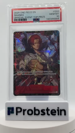 2025 One Piece EN Official Event Top Prize #004 Shanks PSA 10 GEM MINT - Image 2