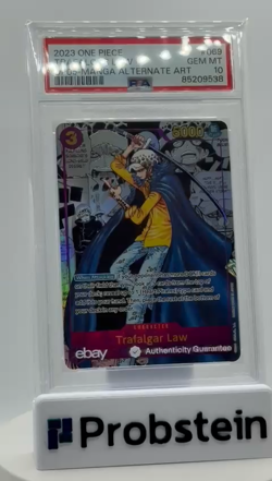 2023 One Piece OP05 Manga Alternate Art #069 Trafalgar Law PSA 10 GEM MINT - Image 2