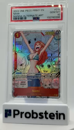2024 One Piece PRB01 En Manga Alternate Art #016 Nami PSA 10 GEM MINT - Image 2