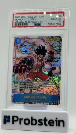 2025 One Piece OP11 EN Manga Alternate Art #118 Monkey D. Luffy PSA 10 GEM MINT - Image 2