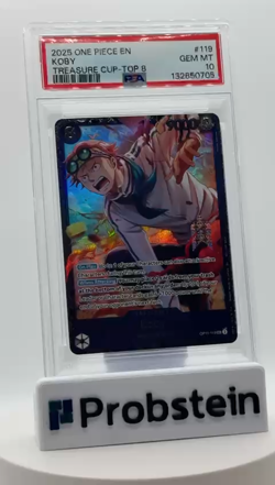 2025 ONE PIECE PROMOS TREASURE CUP-TOP 8 #119 KOBY PSA 10 GEM MINT - Image 2