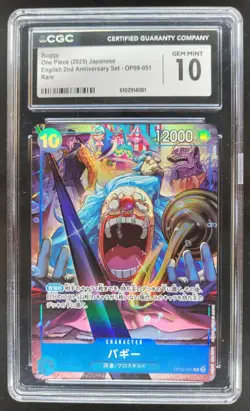 2025 ONE PIECE CCG JAPANESE BUGGY RARE 25TH ANNIVERSARY OP09-051 CGC 10 E PT - Image 1