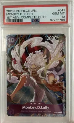 Bandai One Piece 2023 Monkey D. Luffy P-041 1st Anniversary Promo Winner PSA 10 - Image 1