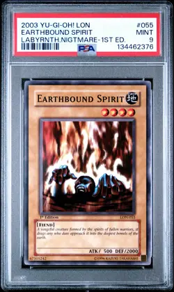 2003 YU-GI-OH! LON-LABYRINTH OF NIGHTMARE 1ST ED #055 EARTHBOUND SPIRIT PSA 9 - Image 1