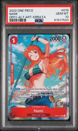 ONE PIECE ROMANCE DAWN OP01-016 NAMI ALTERNATE ART PSA 10 GEM MINT #81817520 - Image 1