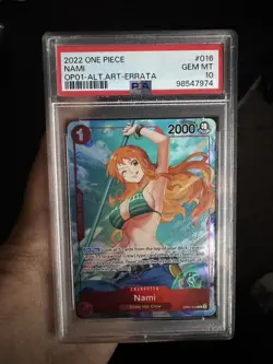 ONE PIECE ROMANCE DAWN OP01-016 NAMI ALTERNATE ART PSA 10 GEM MINT - Image 2