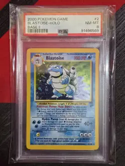 Pokemon Base Set 2 Blastoise Holo Rare Card 2/130 2000 PSA 8 - Image 1