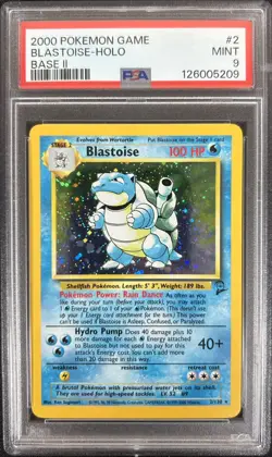 2000 Pokemon Base Set 2 2/130 Blastoise Holo Rare TCG Card PSA Mint 9 - Image 1