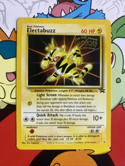 Pokemon TCG Electabuzz #2 Warner Bros Movie Black Star Promo Cards NM - Image 1