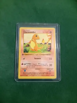 1999 1st edition Charmander 046/102 Base Set (Shadowless) Pokemon TCG LP Card - Image 1