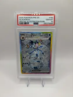 Pokemon TCG Prismatic Evolutions Glaceon EX Card 150/131 SIR PSA 10 - Image 1
