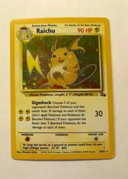 RAICHU BASE SET RARE 1999 HOLO FOIL HOLO POKEMON CARD 14/62 90HP - Image 1