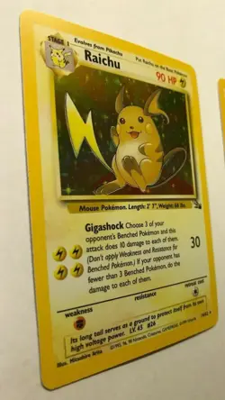 RAICHU BASE SET RARE 1999 HOLO FOIL HOLO POKEMON CARD 14/62 90HP - Image 2